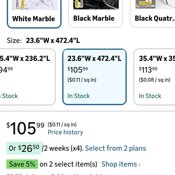 Marble Contact Paper Roll - Picture 2 of 9